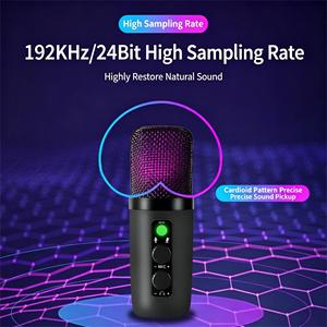 ชุดไมโครโฟนสตรีมมิ่ง USB พร้อมแขนปรับระดับได้และขาตั้งตั้งโต๊ะสำหรับการสร้างเนื้อหา การเล่นเกม และการถ่ายวิดีโอบล็อกกลางแจ้ง - Product Image 5