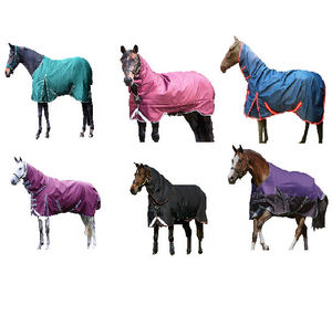 Waterproof Cotton & Nylon Horse <b>Rug</b> with Medium Tail Flap 600D Fabric Lightweight Breathable Outdoor Use All Seasons Protection - Product Image 2