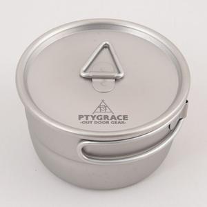 PY-SIE049 PTYGRACE Tasse empilable en titane avec couvercle 300 ml, ensemble d'ustensiles de cuisine d'extérieur fabriqué au Japon, ustensiles de cuisine pliables et empilables - Product Image 2