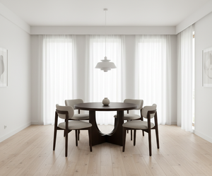 Table basse moderne avec 4 chaises en bois de caoutchouc et chêne, design durable et léger, garantie 1 an, ensemble compact pour salon - Product Image 3