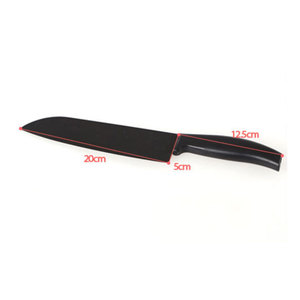 Couteau de chef en acier inoxydable avec revêtement antiadhésif, lame de 20 cm, manche creux, manche en plastique ambidextre, idéal pour couper les aliments collants comme le mochi - Product Image 5