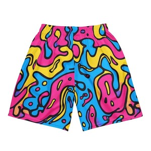 Men's Colorful Abstract Pattern Sublimation Board <b>Shorts</b> Mid Waist Quick Dry Elastic Closure Casual Style - Product Image 2