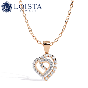 สร้อยคอจี้เพชรรูปหัวใจ Loista เครื่องประดับชุบโรเดียมสีเงินโรแมนติกของผู้หญิงสวมใส่ได้ทุกวัน - Product Image 4