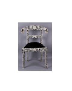 Elegant <b>Accent</b> Bone Inlay Resin <b>Chair</b> Designed For Sophisticated <b>Living</b> And Statement Furniture Placement - Product Image 1
