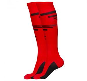 Calcetines Deportivos Hasta la Rodilla Amarillos, Calcetines de Fútbol de Compresión con Rayas Azules - Product Image 4