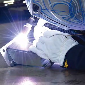 Long Sleeve Cow Split Goatskin Leather Fine Tig <b>Mig</b> Welding Safety Work Gloves - Product Image 4