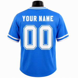 Camiseta de Baloncesto Sublimada Personalizada para Hombre, Cuello en V, Manga Corta, Nombre del Equipo 00, Azul, Ropa Deportiva de Poliéster que Absorbe la Humedad - Product Image 2
