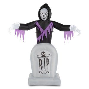 Luci LED a stringa da giardino da 2,4 m, 3 pezzi, decorazioni gonfiabili di Halloween a forma di Grim Reaper e tombe, decorazioni per esterni per il giardino. - Product Image 1