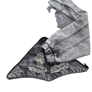 Sudadera con capucha Y2K personalizada, con relieve 3D, efecto desgastado, lavado ácido vintage, corte holgado, cremallera completa, para hombre, 100% algodón, invierno, con cuentas - Product Image 5