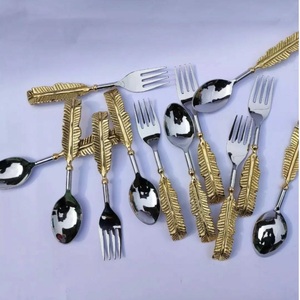 Gold Plated Finished metal New Design Tableware Metal Cutlery Set High Class Quality <b>Table</b> <b>Top</b> Decorative Flatware Set - Product Image 4