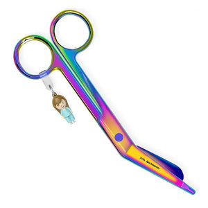 Tijeras de Enfermera para Zurdas con Diseño de Margarita, Tijeras de Acero Inoxidable para Vendajes con Punta Segura para un Corte Preciso - Product Image 1
