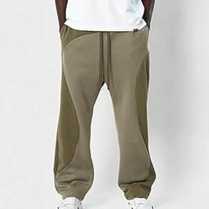Custom Men’s Fleece Joggers Heavyweight Color Block Gym Tracksuit <b>Pants</b> with Embroidery Logo - Product Image 2
