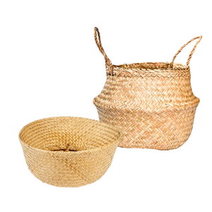 Cestas Decorativas Hechas a Mano de Hierba Marina para Cubrir Macetas y Organizar Almacenamiento de Alimentos, Artesanía de Vietnam - Product Image 1