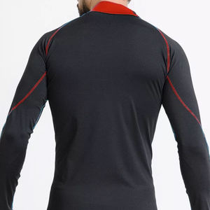 New Arrival 2026 Customized Logo Silk Screen Printed Mens Long Sleeves All Black Surfing Rash Vests Swimming Rash Guards - Product Image 3