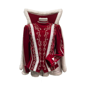 Carnival Prince Suit Blue Velvet Prince Costume Silver Embroidery White Fur Trim Fancy Carnival Dress - Product Image 5