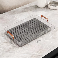 MIXWARES Plateau de drainage double couche transparent en plastique écologique, organisateur de bureau moderne pour fruits, café, hôtel, réception, maison