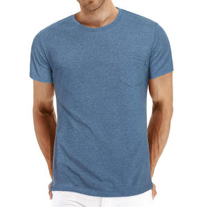 Wholesale Custom Mens Pocket <b>T</b> <b>Shirt</b> Casual Cotton Spandex Slim Fit Crew <b>Neck</b> Plain Heather Green Breathable Short Sleeve - Product Image 3
