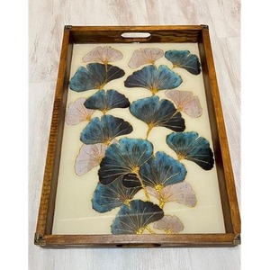 Nueva Bandeja Rectangular de Madera con Diseño Impreso y Esmaltado, Hermosa para Cocina y Restaurante, Bandeja Decorativa de Madera para Servir Té y Café - Product Image 1