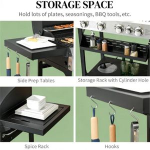 Griglia Portatile per Barbecue da Esterno, Colore Nero, Facile da Trasportare - Product Image 2