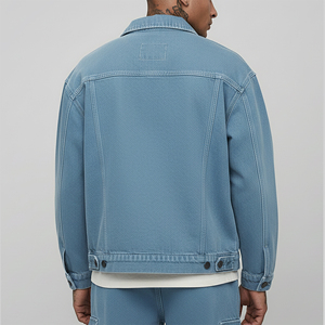 Veste en jean OEM en gros pour hommes, fabricant de vêtements d'extérieur, veste cargo tendance grande taille pour hommes, jeans - Product Image 6