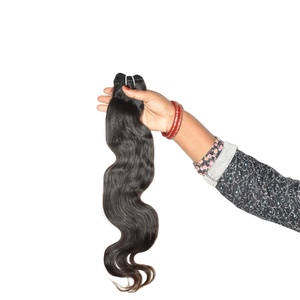 Sin procesar Virgen indio sedoso negro Bodywave One Doner Bundles Natural recto onda profunda sin desprendimiento humano crudo barato - Product Image 2