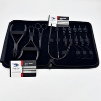 Kit d'outils pour extensions de cheveux nouées à la main Lucky Lash Tools, en acier inoxydable de qualité chirurgicale, avec perles mates de couleur personnalisée et crochet de tirage pour trame
