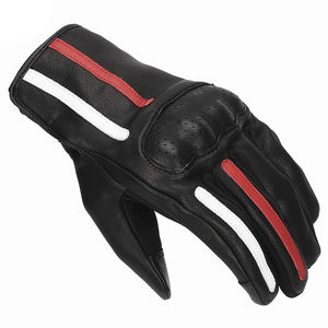 ถุงมือแข่งรถหนังเต็มนิ้ว WARPRO INDUSTRY สีแดงลายขาว ระบายอากาศได้ดี รองรับหน้าจอสัมผัส ปิดด้วยแถบตีนตุ๊กแก เคลือบด้วยโพลียูรีเทน - Product Image 6