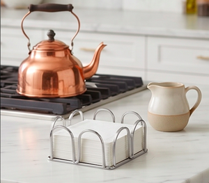 Modern <b>Metal</b> Tissue Box Organizer With <b>Grid</b> Design And Curved Handles For Bathroom Home And Kitchen Use - Product Image 5