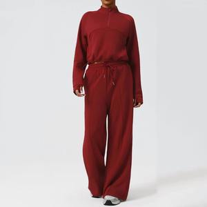 Ensemble de survêtement évasé pour femme de haute qualité, tissu doux, tenue décontractée élégante, prix de gros - Product Image 2