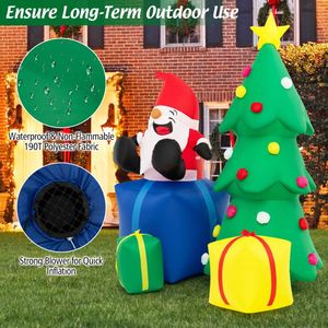 Decorazioni Natalizie da Esterno Gonfiabili con Babbo Natale Illuminato di 2,1 Metri e Albero di Natale con Scatole Regalo - Product Image 4