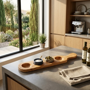 Bol à assaisonnement en bois de teck massif de qualité alimentaire, selnière en bois naturel faite à la main, accessoires de cuisine, articles de présentation, plateaux quotidiens - Product Image 3