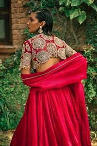 Conjunto de Lehenga Choli Dupatta de seda romana de diseño estilo Bollywood para mujer, largo hasta el suelo, con lentejuelas y bordado Dori, ideal para bodas. - Product Image 4