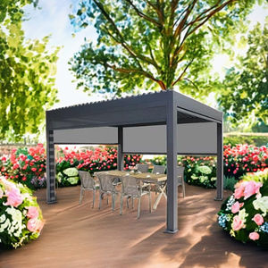 Pergola autoportante moderne en fer, écologique, durable, résistante aux intempéries, certifiée FSC, imperméable, pour jardin et mariages - Product Image 1