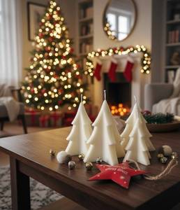 Luxury Handmade <b>Soy</b> <b>Wax</b> 3D Christmas Tree Candle Collection Holiday Thanksgiving Home Decoration Festive Diwali Ramadan - Product Image 3
