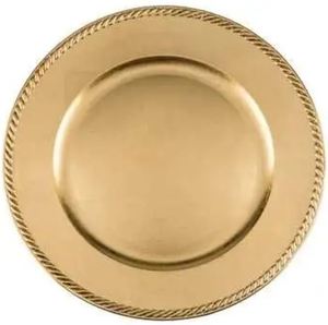 Round Gold Paper Charger <b>Plate</b> Solid Glam Design <b>Disposable</b> Party Dishes & <b>Plates</b> - Product Image 4