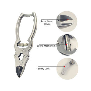 Coupe-ongles professionnel à bras articulé 6'' en acier allemand robuste, à mâchoires courbées et verrouillage à ressort, pour ongles des orteils - Product Image 5