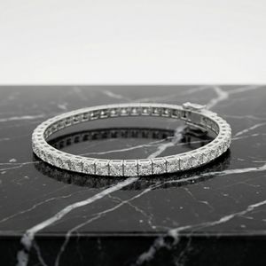 Pulsera de tenis clásica de oro rosa con diamantes cultivados en laboratorio para mujer Zyorio Jewels, chapada en plata de ley 925, regalo para bodas y fiestas - Product Image 5