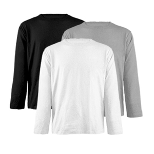 T-shirt à col ras du cou pour homme, manches longues, en polyester/coton tricoté, coupe ajustée, respirant, qualité supérieure, service OEM, vente en gros - Product Image 2