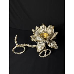 White Gold Beads Handmade Metal Votive Holder Cycle Shaped Luxury Home Decor for Christmas Valentine's Easter Candle Holder - Product Image 2