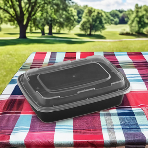Recipiente Rectangular de Plástico para Alimentos con Tapa, Apto para Microondas, Libre de BPA, Compartimento Único, Diseño Simple y Portátil, 28oz - Product Image 6