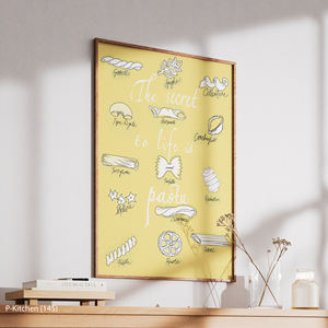 Impresión en lienzo para cocina, póster con ilustración divertida de dibujos de comida, decoración moderna para pared de cocina - Product Image 3