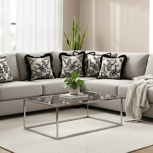 SOGA 45cm <b>Vintage</b> and Black Floral Decorative Pillow Cover Set 6PC for <b>Sofas</b> and <b>Beds</b> - Product Image 3