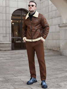 Veste en cuir slim pour homme, best-seller, design personnalisé, taille sur mesure, tissu polaire enduit, logo sur le devant, prix avantageux - Product Image 2