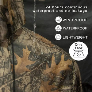 Conjunto de Impermeable Tipo Poncho con Pantalones de Lluvia, Plegable, Transpirable, con Cuello Alto y Cierre de Cremallera, Estilo Táctico para Hombre - Product Image 2