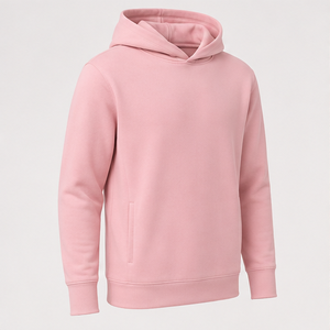 เสื้อฮู้ดผู้ชายสีชมพูพาสเทลแบบเรียบง่าย สวมใส่สบาย ไม่มีเชือกผูก ด้านหน้าเรียบ น้ำหนักเบา ผ้าคอตตอนเทอร์รี่ รุ่น MHOOD-0026 - Product Image 4