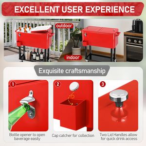 Contenitore Termico Rosso da 80Qt con Tubo di Scarico, Tubo Quadrato Nero, per Congelatore e Incubatore - Product Image 1