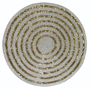 Handmade Luxury Eco-Friendly Solid Round Needlework <b>Beaded</b> Seed Bead <b>Placemats</b> for Home Office - Product Image 2