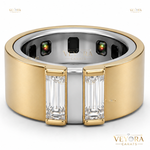 Anillo Abierto Inteligente de Plata Sólida 925 con Moissanita Baguette, Protector Elegante para Joyería - Product Image 2