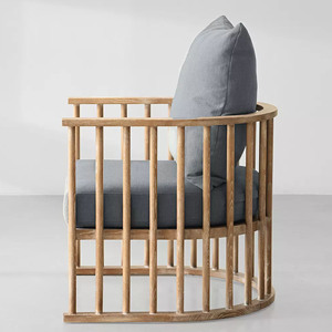 Sofá de Jardín de Lujo, Sofás Modernos para Exteriores de Hotel, Sofá Individual de Madera, Muebles de Patio de Teca, Muebles para Exteriores - Product Image 6