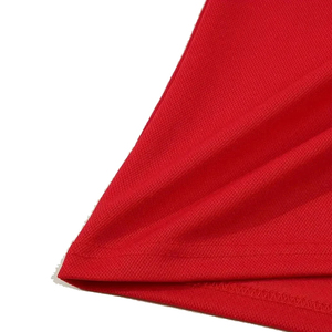 Polo Rojo Antiarrugas para Hombre, Bordado, Manga Corta, Color Sólido, Tejido de Poliéster, Botones, Estilo Casual - Product Image 6